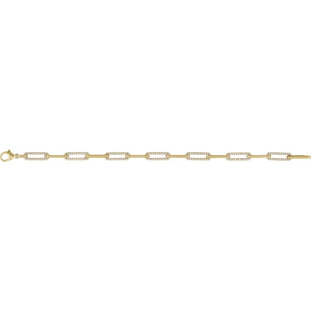 Wide Link Diamond Bracelet