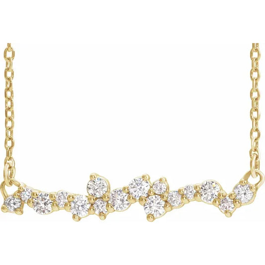 Scattered Diamond Line Necklace