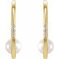 Floating Pearl & Diamond Hoop Stud Earring