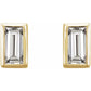 Bezel Baguette Diamond Stud Earrings