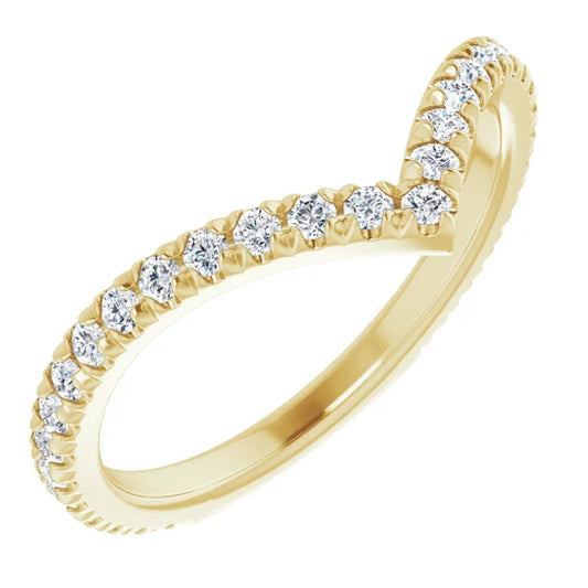 V Shaped Diamond Tracer Ring