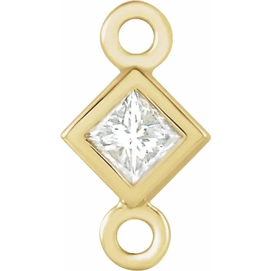 Permanent Jewelry Bezel Set Micro Princess "Charm" Link