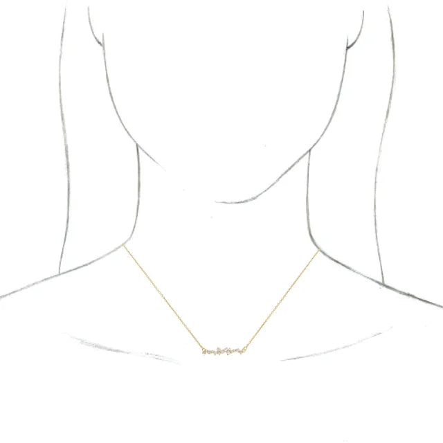 Scattered Diamond Line Necklace