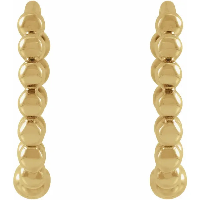 Gold Beaded Huggie Hoop Earrings